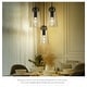 preview thumbnail 9 of 9, 3-Light Cluster Pendant Light with Blue Seeded Glass