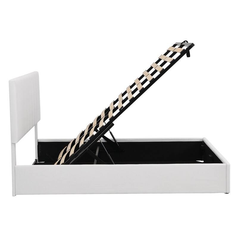 Queen size Upholstered Platform bed with a Hydraulic Storage System