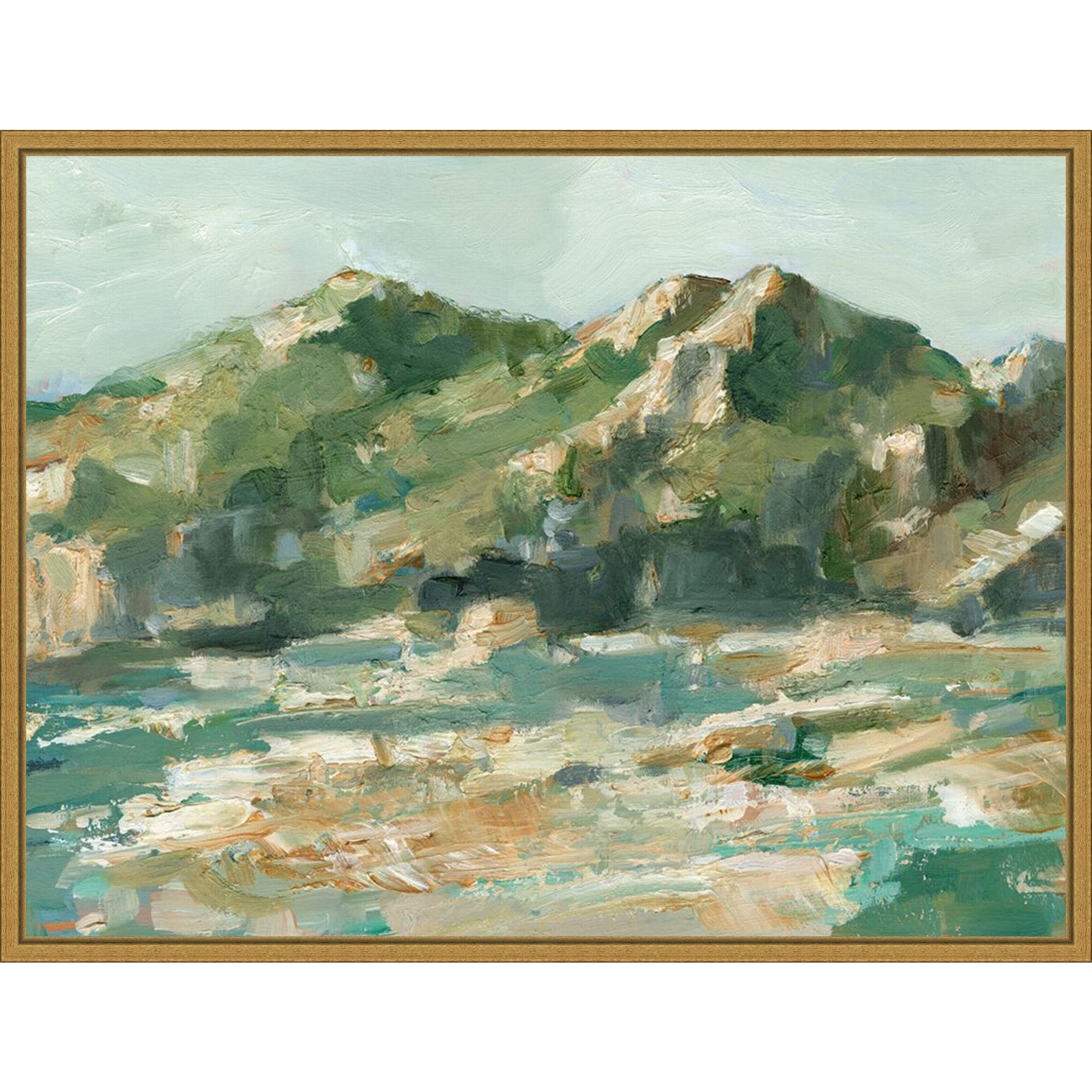 Amanti Art Rocky Cliffs Mountain Light II by Ethan Harper Framed Canvas Wall Art Print - Sylvie Gold