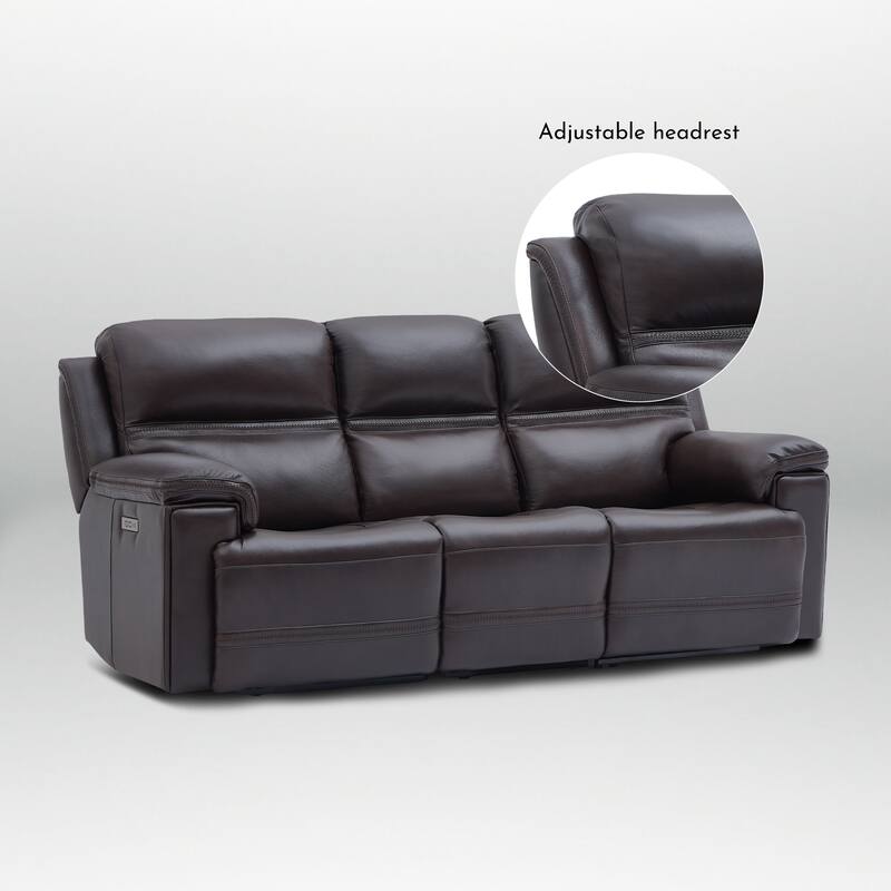 Genuine Leather Dual Power Sofa with Zero Gravity, Adjustable Headrest, Footrest, USB/Type-C