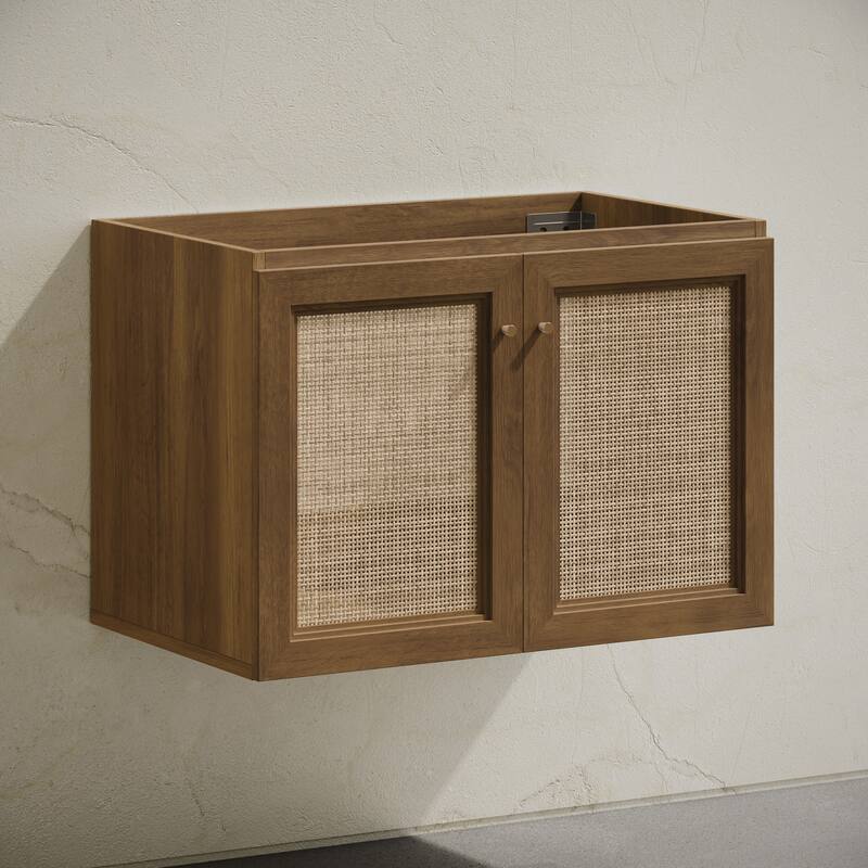 Classe 30" Wall-Mounted Bathroom Vanity In Brown Oak Without Sink Top - 30