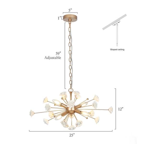 Veitchii Luxury Gold Ceramic Chandelier 4-light Modern Contemporary LED Sputnik Ambient Light