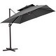 preview thumbnail 17 of 30, Crestlive Products 10FT Square Adjustable Offset Cantilever Hanging Patio Umbrella Grey