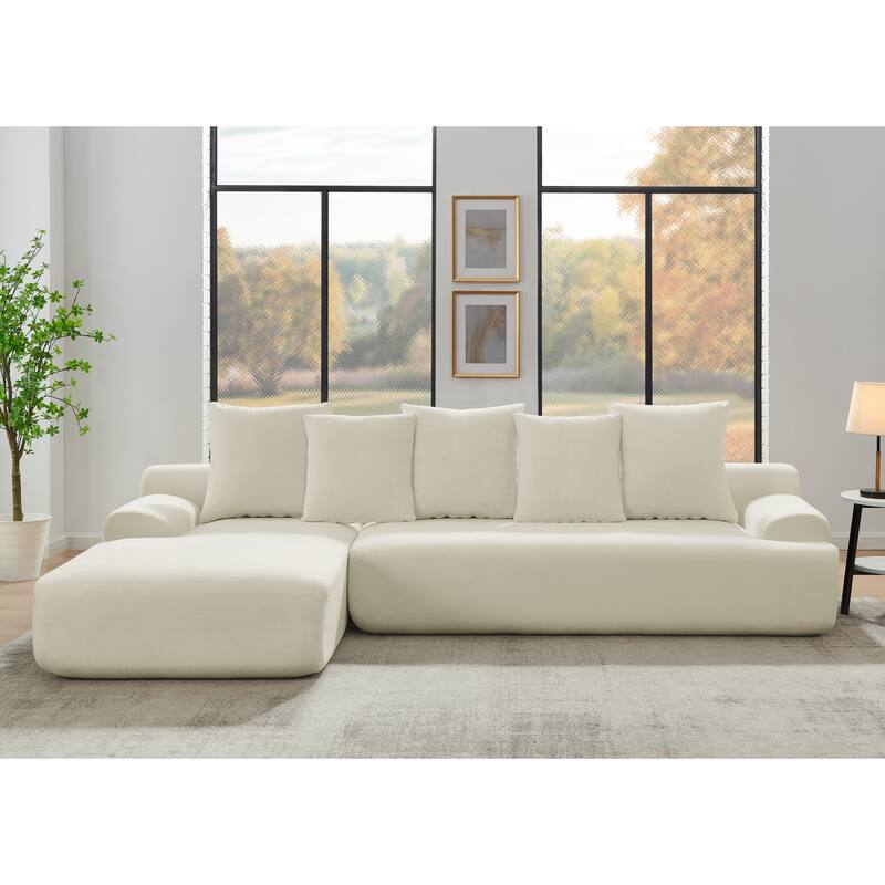110.25" Velvet L-Shaped Modular Sectional Sofa with Free Combo Design