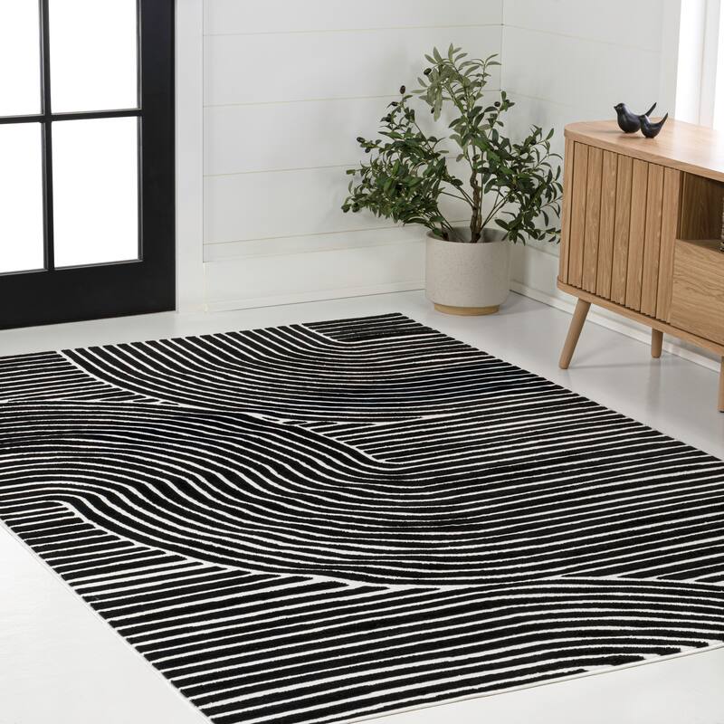 JONATHAN Y Odense Minimalist Curve Geometric Gray/Ivory Area Rug