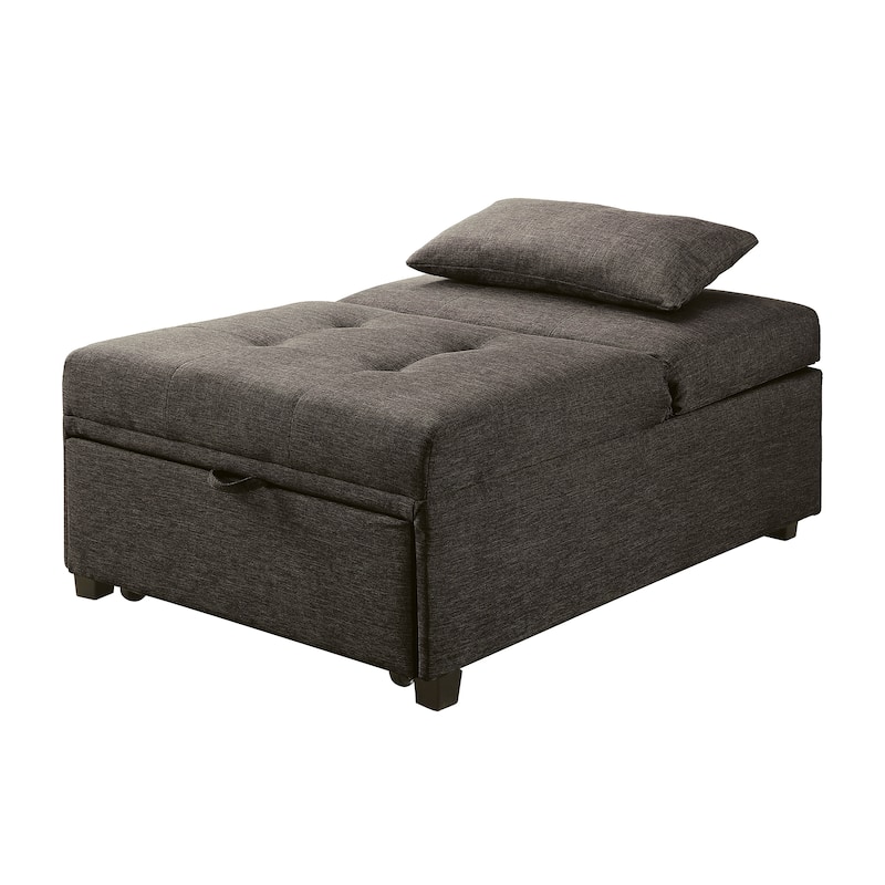 Jave Contemporary Fabric Convertible Tufted Futon Chair by Furniture of America