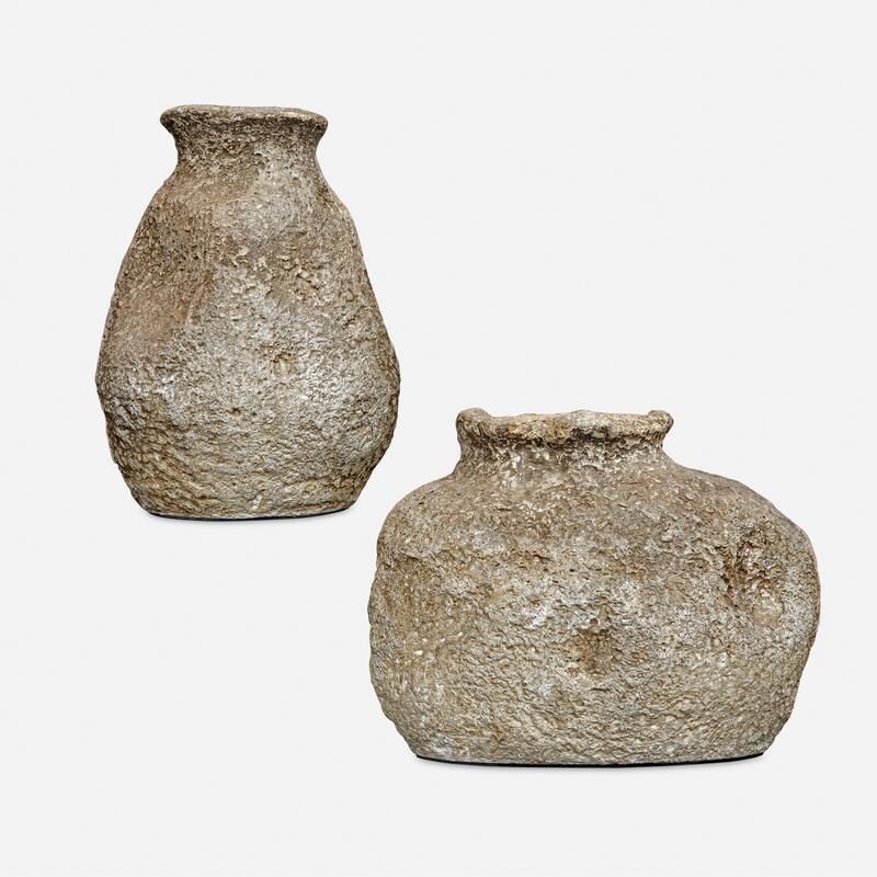 Vintage-Style Textured Terracotta Vases - 12" - Brown - Set of 2