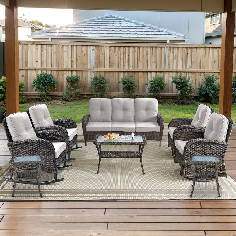 Gymojoy Outdoor Wicker Patio Furniture Sofa & Chair Set - Luxurious Comfort, Weather-Resistant
