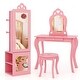 preview thumbnail 4 of 19, 3-in-1 Freestanding Kids Jewelry Cabinet Armoire with Full Length Mirror - 13.5” L x 12” W x 46” H