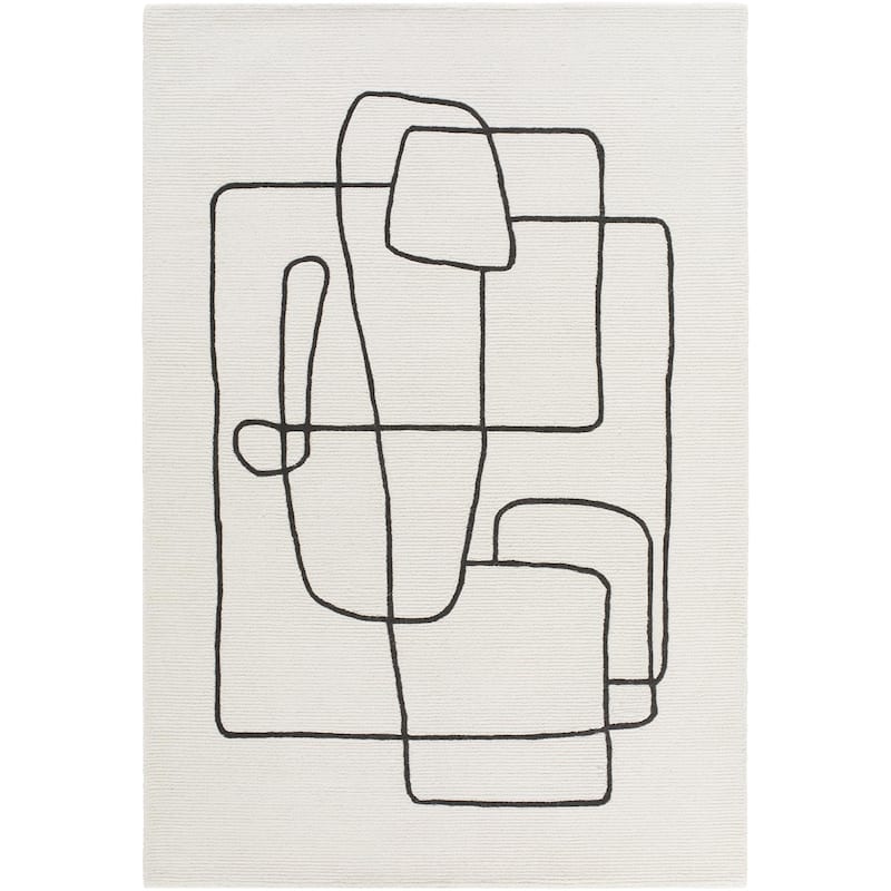 Livabliss Rossi Modern Area Rug - White/Black - 5' x 7'6"