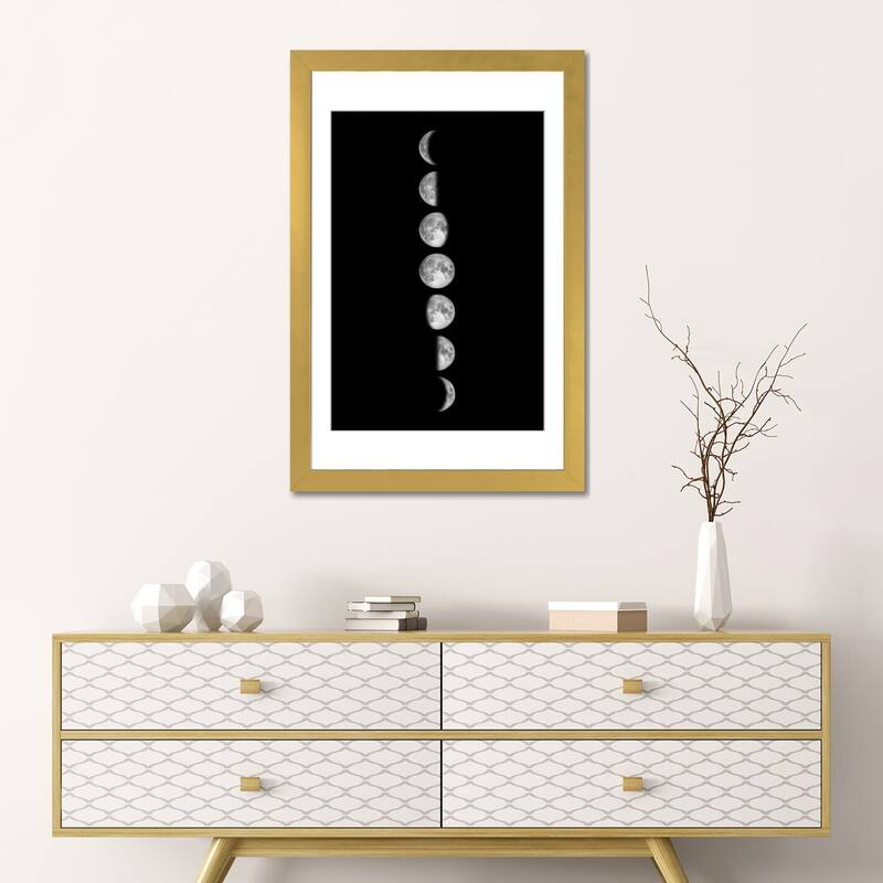 iCanvas "Minimalist Moon Phases - Black" by GetYourNerdOn