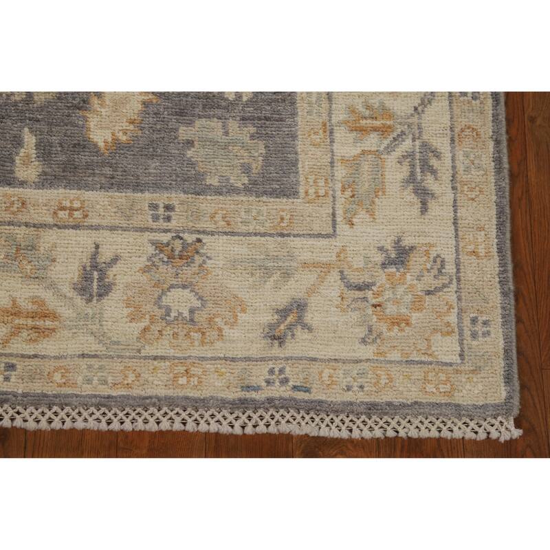 Hand Knotted Oriental 100% Wool Carpet Transitional All-Over Greys & Charcoal Oushak Area Rug - 5' 2'' X 3' 2''