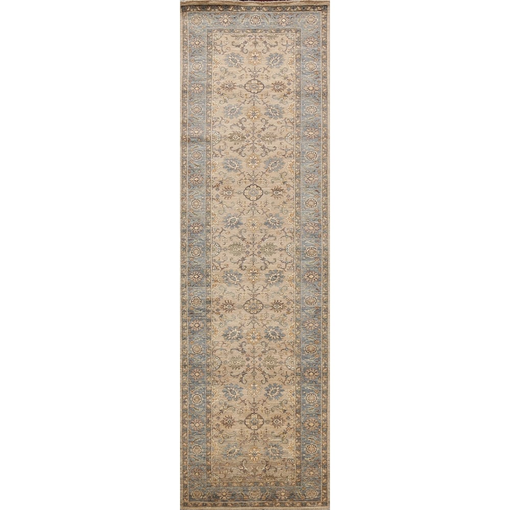 Vegetable Dye Floral Ziegler Oriental Runner Rug Hand-knotted Carpet - 2'11" x 11'4"