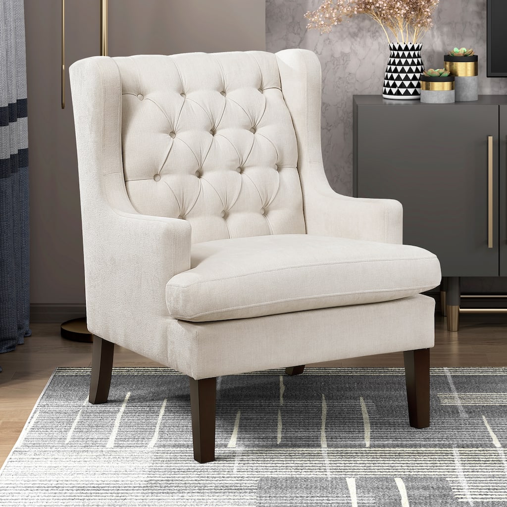 Haven 29" Textured Accent Chair - Button-tufted Chair Back