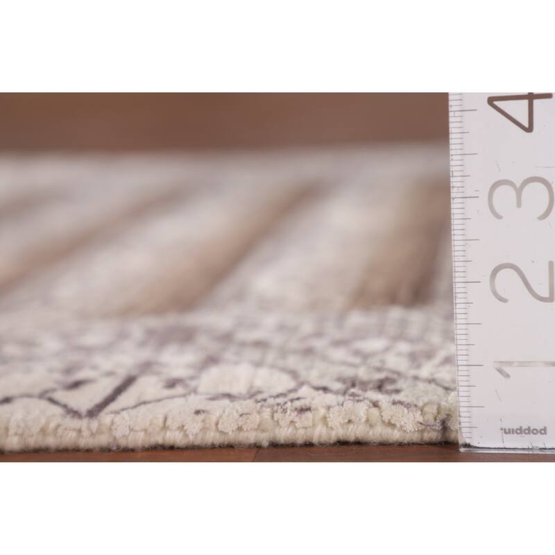 Striped Abstract Modern Oriental Accent Rug Handmade Wool Carpet - 2'8"x 4'7"