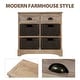 preview thumbnail 17 of 48, 28” Farmhouse Solid Wood Storage Cabinet with Two Drawers and Four Rattan Baskets