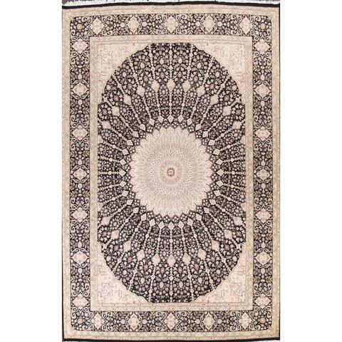 Oriental Tabriz Vegetable Dye Area Rug Hand-knotted Wool/ Silk Carpet - 9'0" x 12'6"