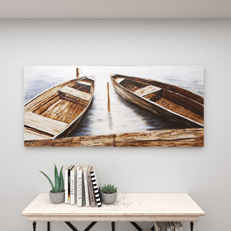 Canvas Sail Boat Wall Art - Brown - Roche River Decor