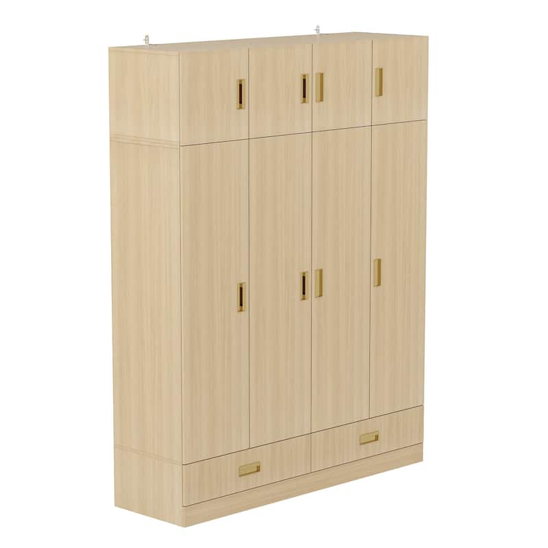 Large Wardrobe w/Optional Top Cabinet Bedroom Accent Closet Cabinet