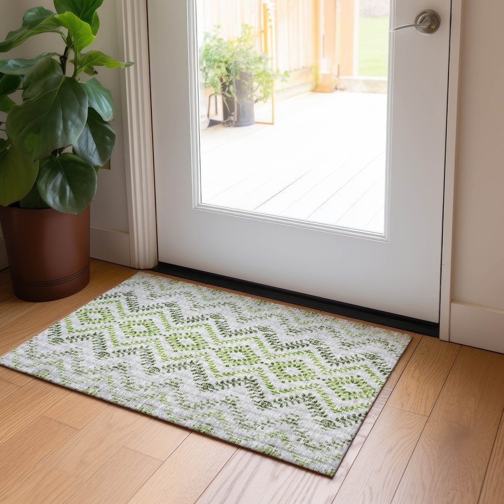 Machine Washable Indoor/ Outdoor Chantille Boho Global Rug