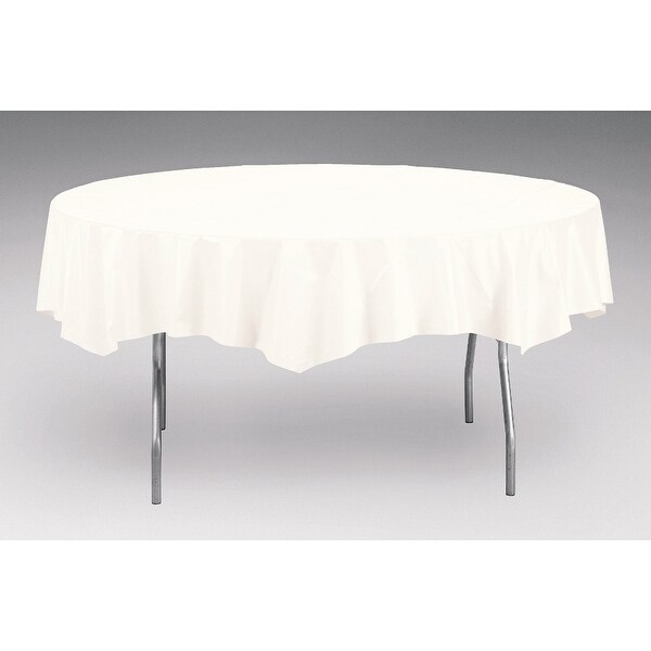 Touch Of Color Octy-Round Round Plastic Table Cover White - Multi