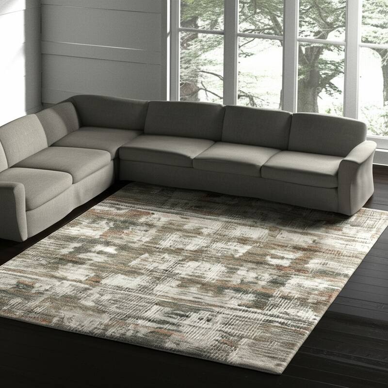 HomeRoots Abstract Industrial Rectangle Area Rug - 144.00 in. x 108.00 in.  x 0.47 in.