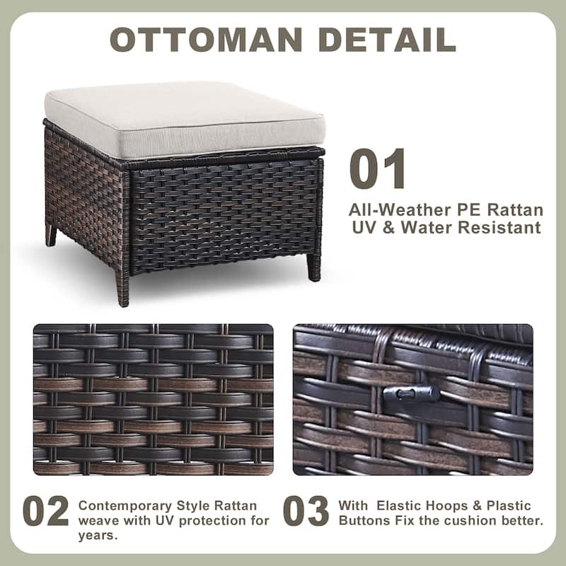 Fire Pit Table with Siwvel Chair Ottomans