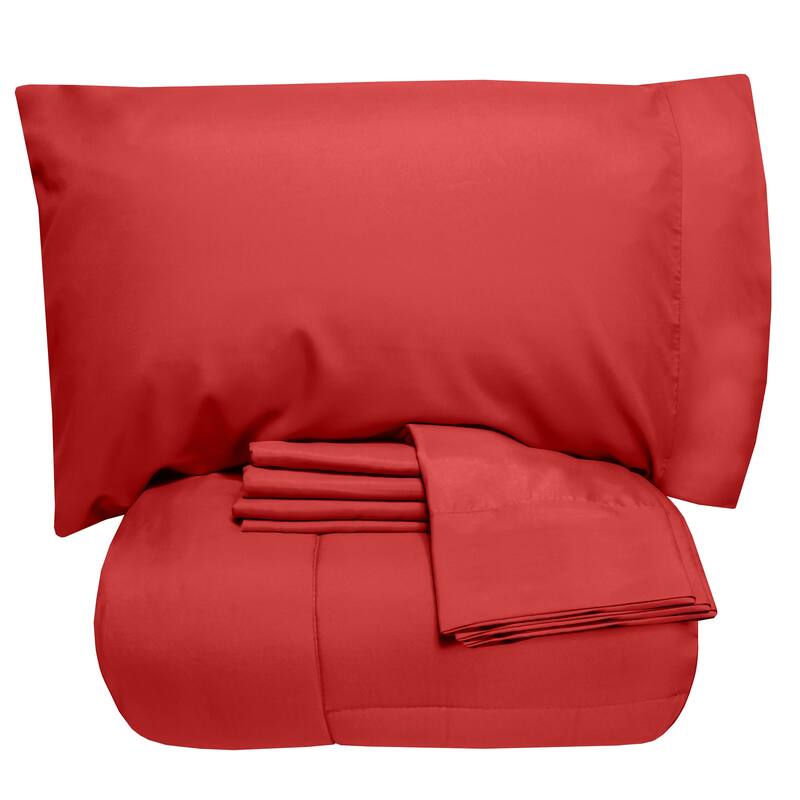 Sweet Home Collection Luxury Solid Bed-In-a-Bag with Sheet Set