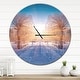 preview thumbnail 7 of 8, Designart 'Winter Landscape in City Park' Oversized Traditional Wall CLock