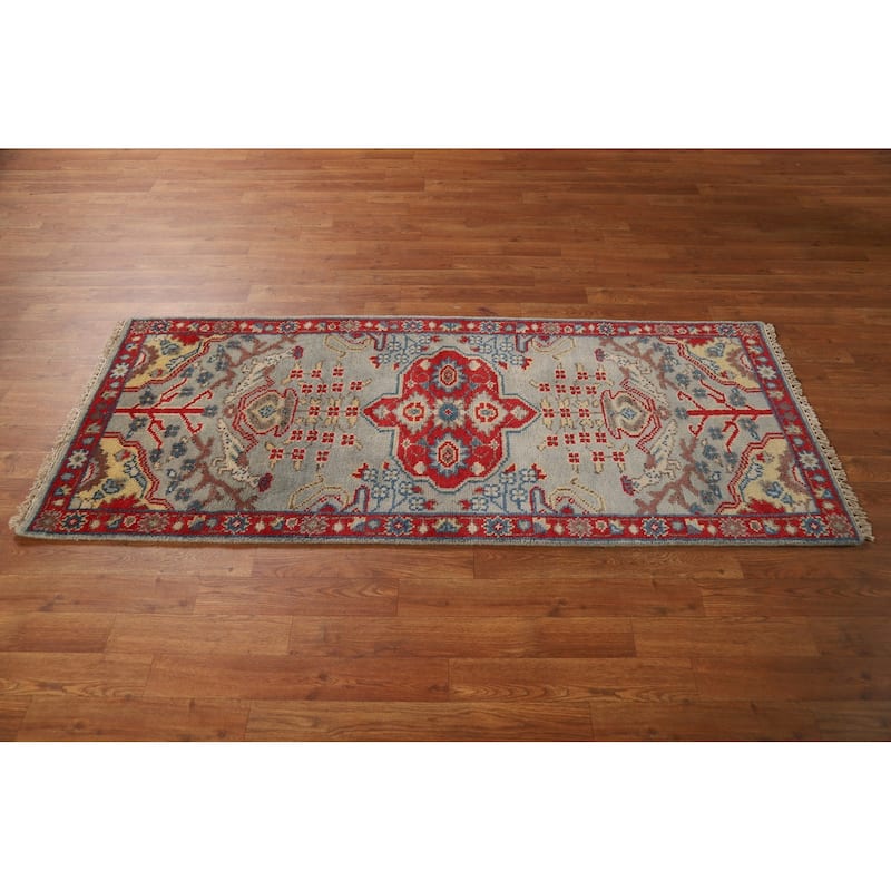 Animals Design Kazak Indian Foyer Rug Handmade Wool Carpet - 2'6"x 5'10"