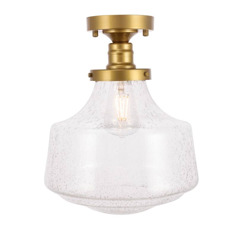 Klyle 1-Light Clear Bubble Glass Flush mount