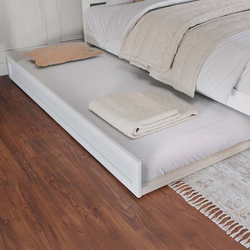 Clayton Platform Bed with Panel Footboard and Twin XL Trundle