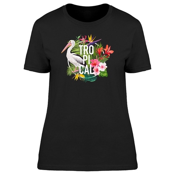 Tropical Floral Pelican Tee Women's -Image by Shutterstock