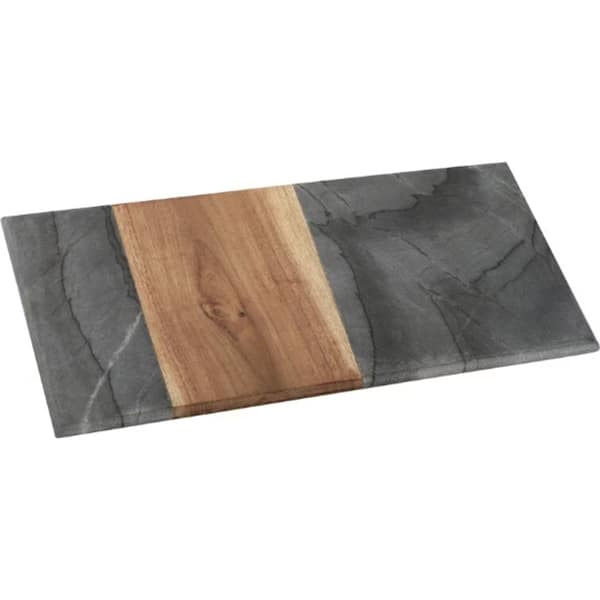 Chop-N-Slice 17 in. x 7 in. Rectangle Wood and Marble Cutting Board Chop-N-Slice 17 in. x 7 in. Rectangle Wood and Marble Cutting Board