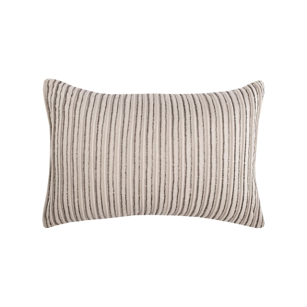 14" x 22" Graphite Stripe Throw Pillow