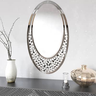 Large Wall Oval Drop Style Decor Art Accent Mirror - 23.62” x 41.33”