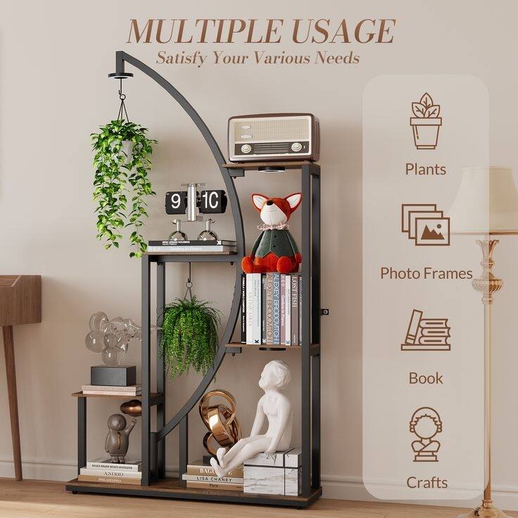 Plant Stand Indoor with LED Light, 62" Tall Metal Plant Shelf, 8 Tier Plant Rack for Living Room