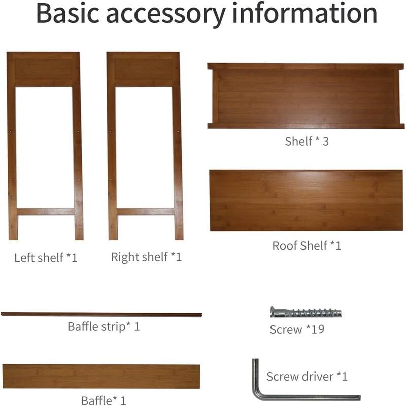 Bamboo Shoe Rack Organizer - 10.6"D x 24.8"W x 31.5"H