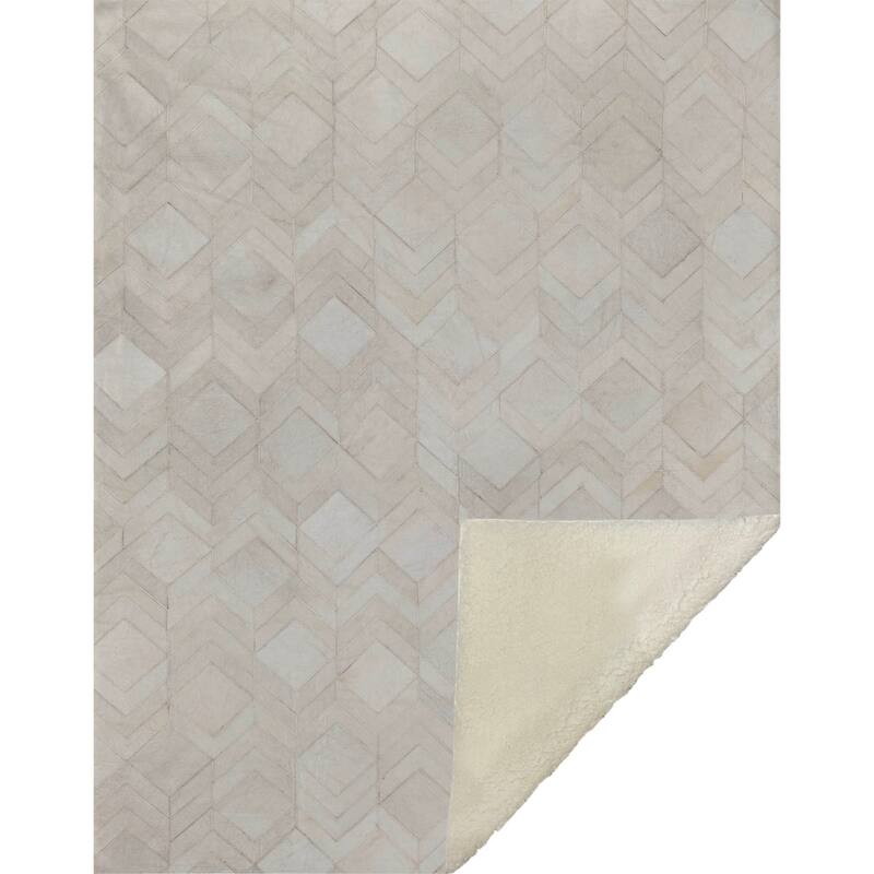 Premium Machine Washable ASB100 Faux Cowhide Sherpa Throw Blanket