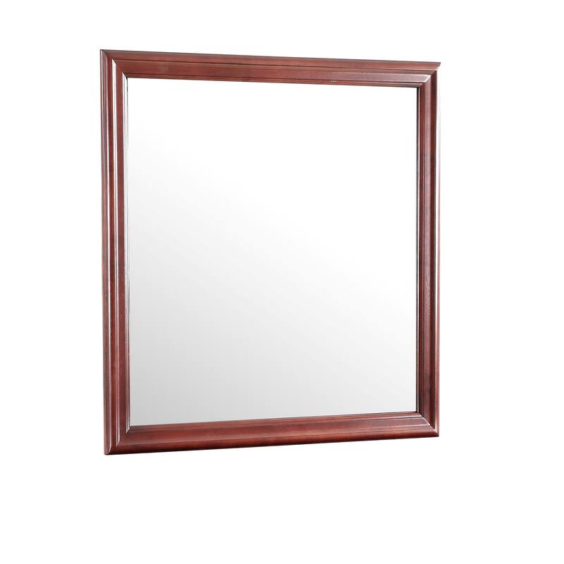 Wooden Framed Square Dresser Mirror - 38" - Red