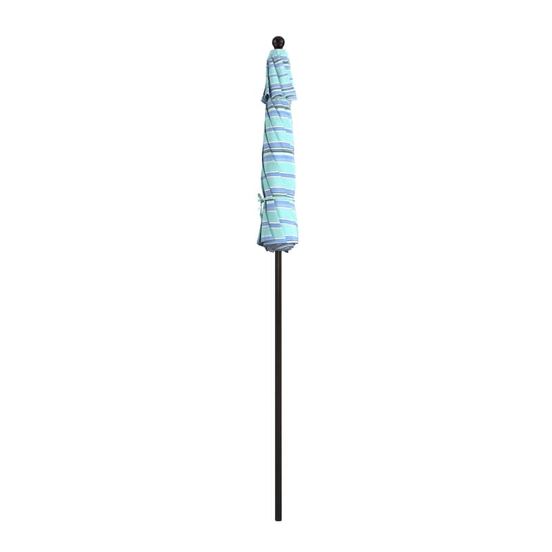 California Umbrella 7.5' Venture Series Patio Umbrella, Bronze Aluminum Pole Fiberglass Ribs Push Lift, Sunbrella Cilantro