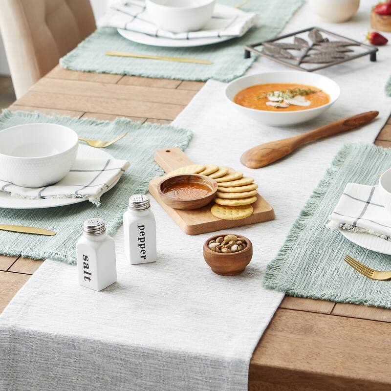 Tonal Recycled Cotton Slubby Rib Table Runner