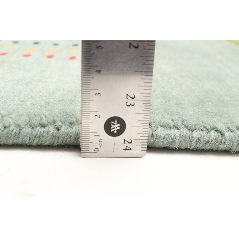 ECARPETGALLERY Hand Loomed Kashkuli Gabbeh Light Blue Wool Rug - 4'2 x 5'9