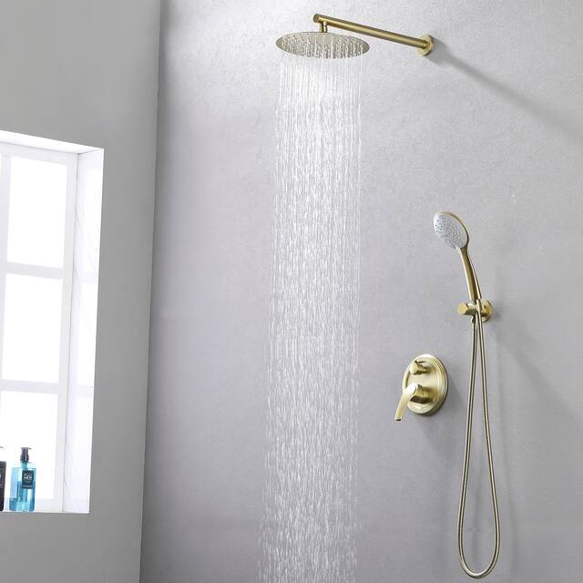 Clihome 5-Spray Patterns 10 in. Wall Mount Dual Shower Heads