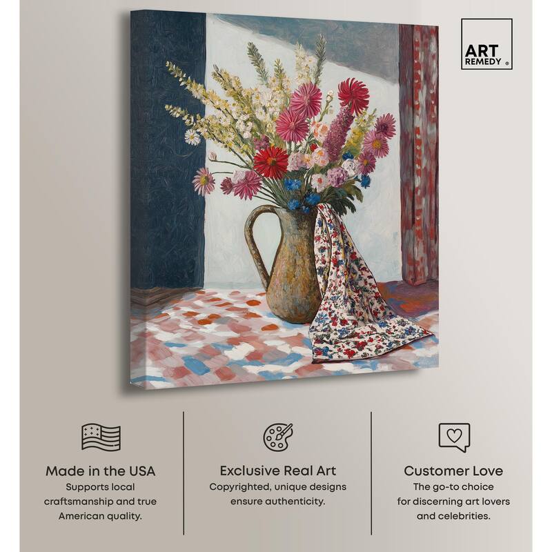 Draped in Flowers Canvas by Art Remedy, Gallery Wrapped