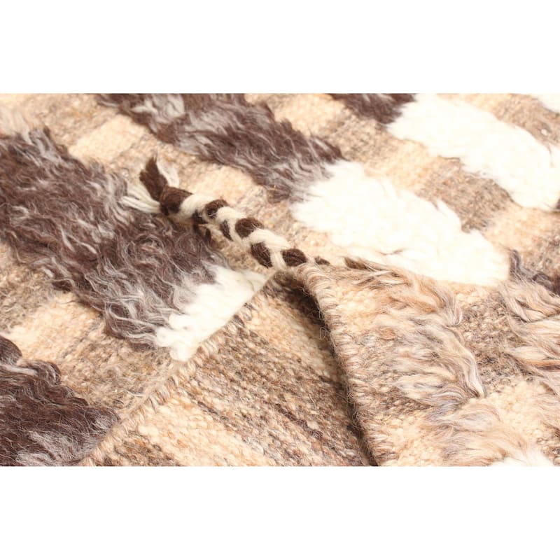 ECARPETGALLERY Hand-knotted Tangier Brown Wool Rug - 5'3 x 7'11