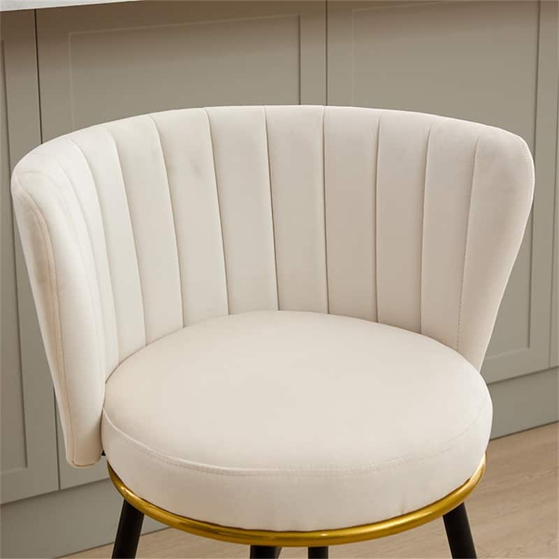 Counter Height Bar Stools Set of 2,360° Swivel Upholstered Barstools
