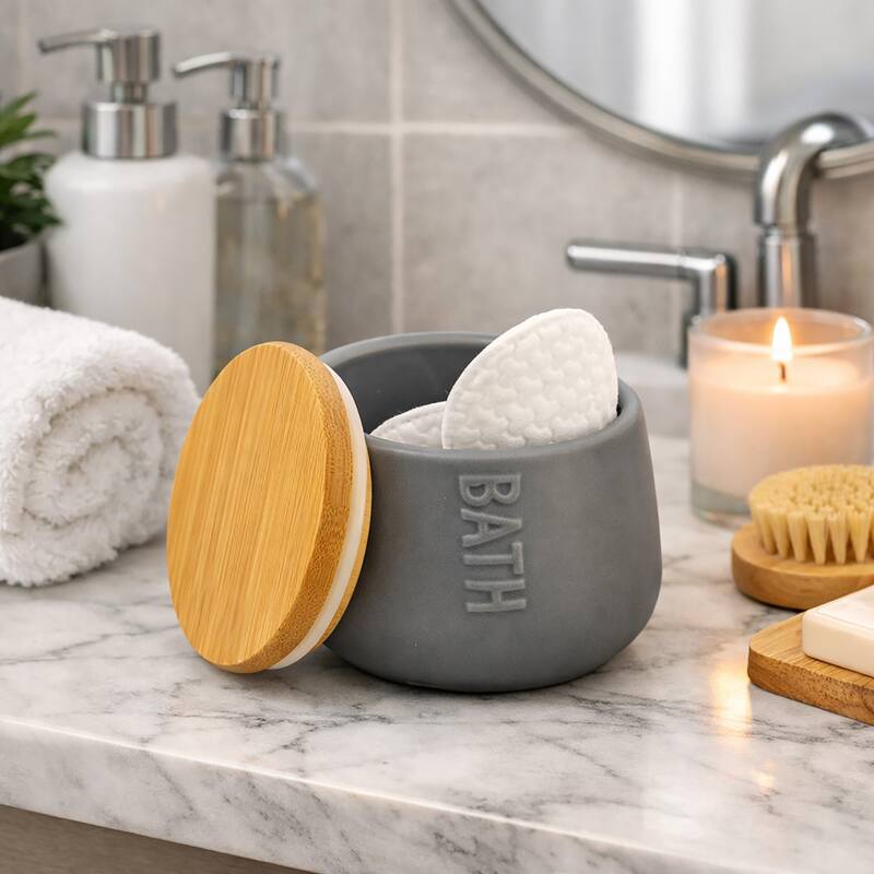 Bath D Dolomite Bath Accessories - Cotton Box Only - Grey