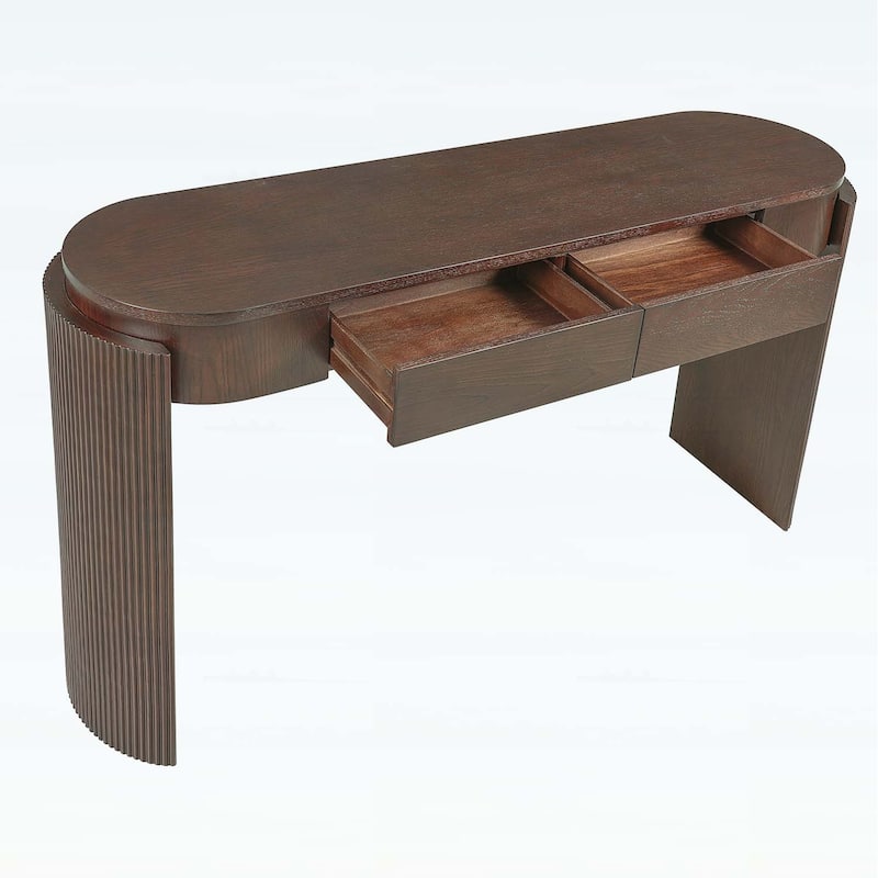Entryway Table with Fluted Legs,and 2 Drawers for Modern and Timeless Decor