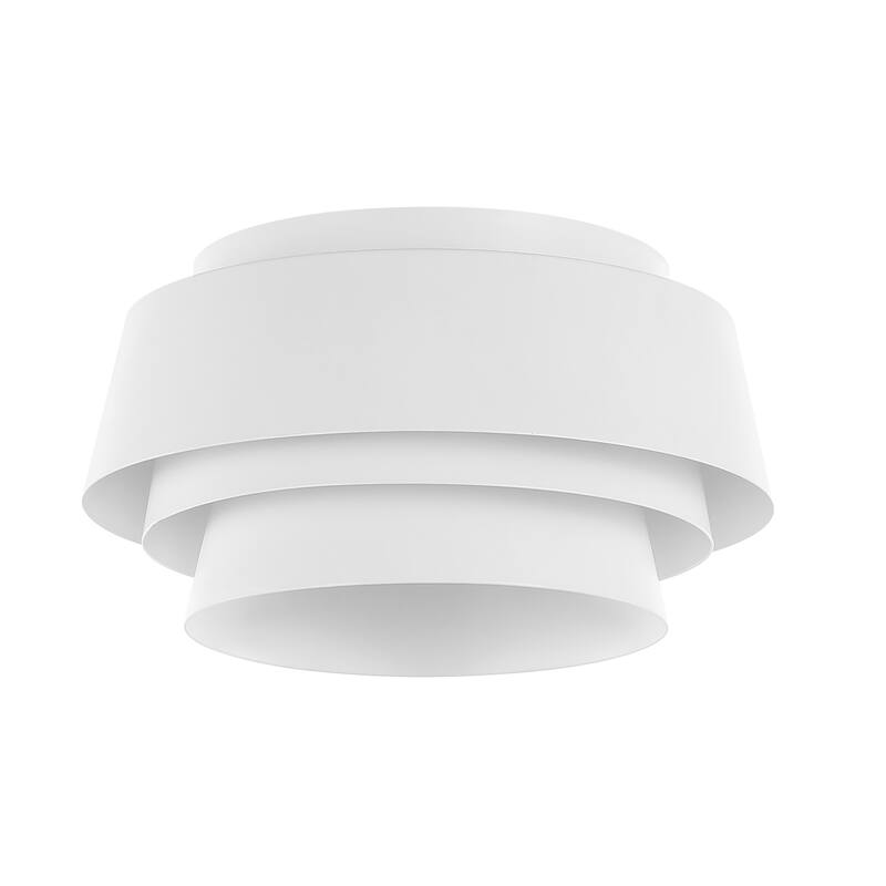 SAFAVIEH Gerli 3-Light 14-inch Layered Flush Mount (LED Bulbs Included) - 14 In. W x 14 In. D x 7.8 In. H - White - 14Wx14Dx8H